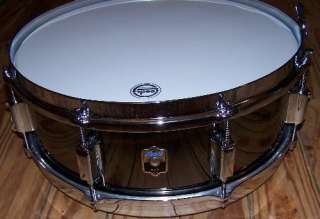 Leedy Elite Black Brass Snare Drum 5x14 8 Lug Chrome Vintage New Made 