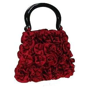   Rose Red Handcrafted Silk Handbag Purse Mad Style NEW 