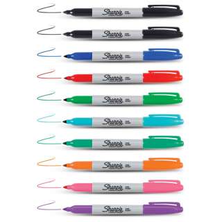 10 Sharpie Assorted Fine Point Permanent Markers 071641306318  