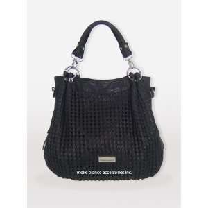 Melie Bianco (S10 68) Black Woven Double Handle Bag