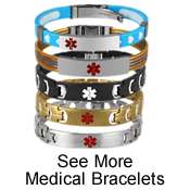   inch Black Stainless Steel Engravable Medical Alert Bracelet  