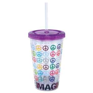   Studio 16 Ounce Double Wall Acrylic To Go Tumbler with Straw, Imagine