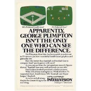  1982 Intellivision VS Atari Baseball Game Print Ad (46113 