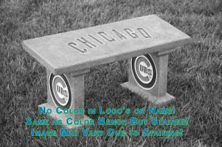 Chicago Cubs Team Name & Logo Stained Concrete Garden Bench  