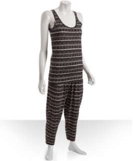 Marc by Marc Jacobs black striped animal print cotton pajama set 