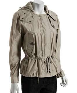style #310491001 Burberry Brit beige woven cinched waist hooded 