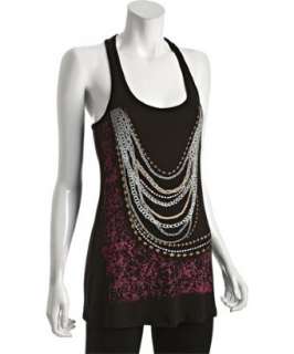 Casual Couture by Green Envelope black jersey glam print racerback 