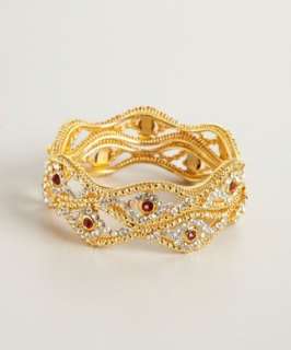 Chamak by Priya Kakkar set of 2   gold evil eye crystal bangles 