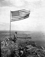 Mount Suribachi Iwo Jima Marines 1945 US Flag WWll  