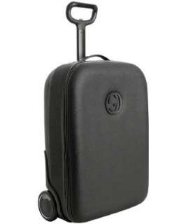 Gucci black coated canvas trolley luggage  