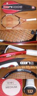 Nice WILSON NCODE N5 Oversize Tennis Racquet W/ Case 4 3/8 MED 