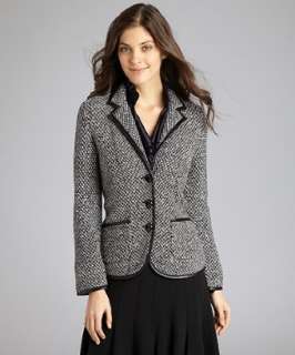 Lafayette 148 New York black wool blend 3 button jacket  BLUEFLY up 