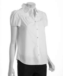 Marc by Marc Jacobs white cotton poplin Lily pleat detail blouse 