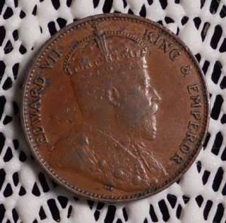1905 CEYLON ONE CENT COPPER COIN  