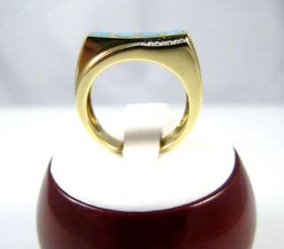 New Ladies 18K Yellow Gold Fire Opal Diamond Ring  