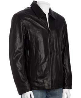 Marc New York black leather zip front jacket  BLUEFLY up to 70% off 