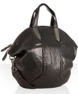 orYANY black leather two tone tote   