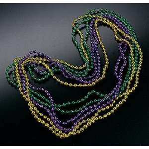  Plastic Metallic Mardi Gras Beads Case Pack 96