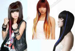 New 60cm Popular Colorful Synthetic Fiber Straight.Wigs/Wig Clip On 