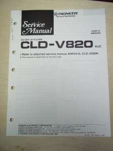 Pioneer Service/Repair Manual~CLD V820/2590K CD/CDV/LD Player~Original 