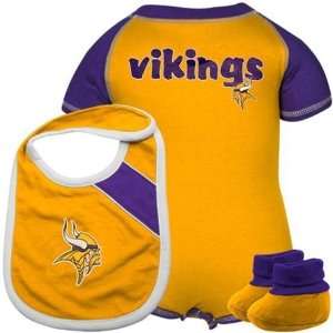  Minnesota Vikings Reebok Newborn Creeper Bib and Bootie 