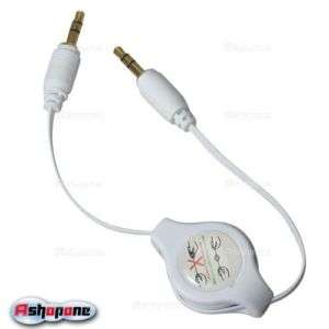 AUX AUDIO CABLE 3.5MM WHITE JACK FOR IPOD/MP3/CAR AUDIO  