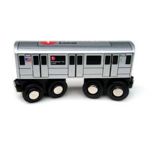  Munipals NYC Subway 1 Car Toy Train Wooden Railway Compatible 