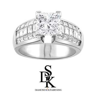 75 carat F G Princess Cut Diamond Engagement 18K Ring  