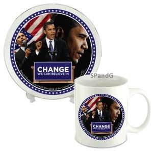  Obama Change We Can Believe In 22k Gold Trimmed Collector Plate 