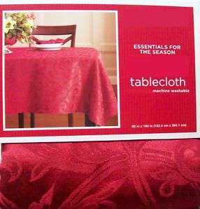 FABRIC TABLECLOTH ST. VALENTINES DAY RED DAMASK ROUND or RECTANGULAR 