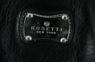 Rosetti Ladies Designer Black Vinyl Shoulder Purse  