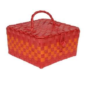  Recycled Plastic Red Box Basket Case Box [Red/Orange 