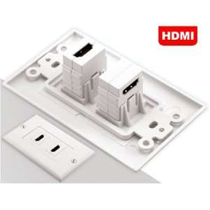  RixPRO Ace HDMI Wall Plate Set with Dual Ports Straight 