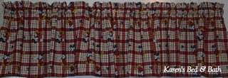Boy Curtain Valance From Mickey Mouse Plaid Fabric NEW  