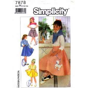  Simplicity 7878 Sewing Pattern Girls Skirts Poodle Circle 