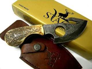 Deer Stag DAMASCUS Skinning Gut Hook Knife STG1538DB  