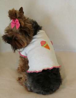 Ice Cream Cone Dog T   Shirt clothes puppy pet small  