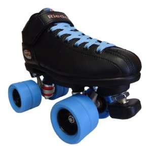 Riedell R3 Flat Out Roller Derby Skates   Black Boots with Light Ice 