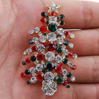 Unique Christmas Brooch Pin Swarovski Crystals #118  
