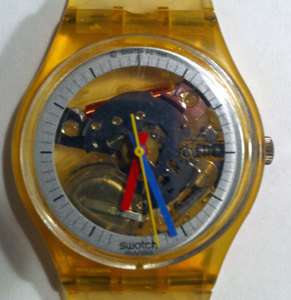 SWATCH Unisex Original Jelly Swiss Quartz Watch 1986 GK100 Very Rare 