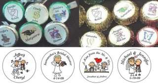 108 Round Wedding   Bridal Shower  Bride & Groom Themed Candy Labels