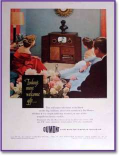 1950 DU MONT TELEVISION SETS TV PRINT AD  