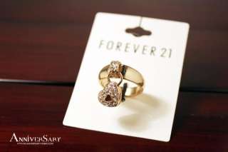 Forever 21 Gold Dangle Heart Ring  