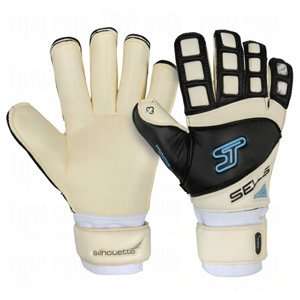  Sells Silhouette Aqua Goalie Gloves White/Aqua/Black/8 