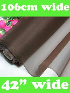 100%Pure Silk Organza Fabric Milk Choco Brown Yardage  