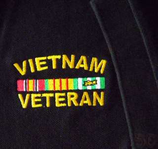 Vietnam Veteran Golf Shirt Polo 100% Cotton Embroidered w Campaign 
