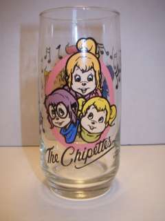 Vintage 1985 Chipmunks CHIPETTES Drinking Glass COOL!  