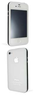 Apple iPhone 4 4S 4G Black White Clear Bumper Case Cover Metal Button 