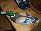 Old Hand Carved Glass Eyes Wooden Wood Duck Decoy Repainted ~ What a 