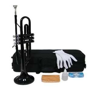   Lacquer plated Trumpet with Carrying Case   Black Musical Instruments